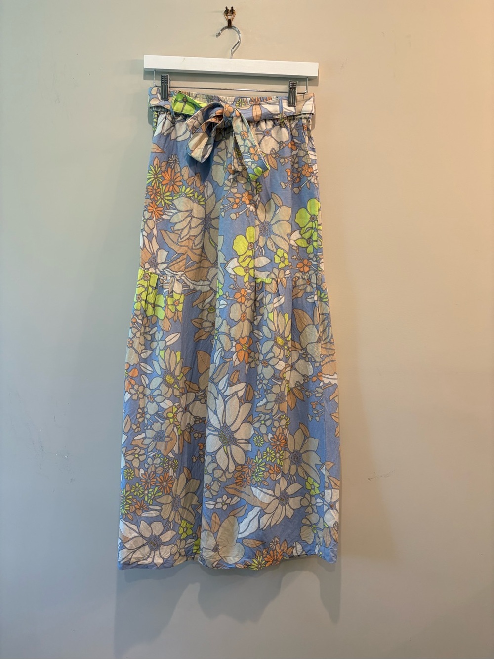 Current Air Floral Print Linen Blend Pants